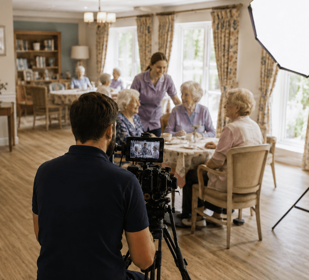 Behind the scenes on a Bluebird Care shoot